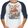 Great Ramen Off Kanagawa - 3/4 Sleeve Raglan T-Shirt