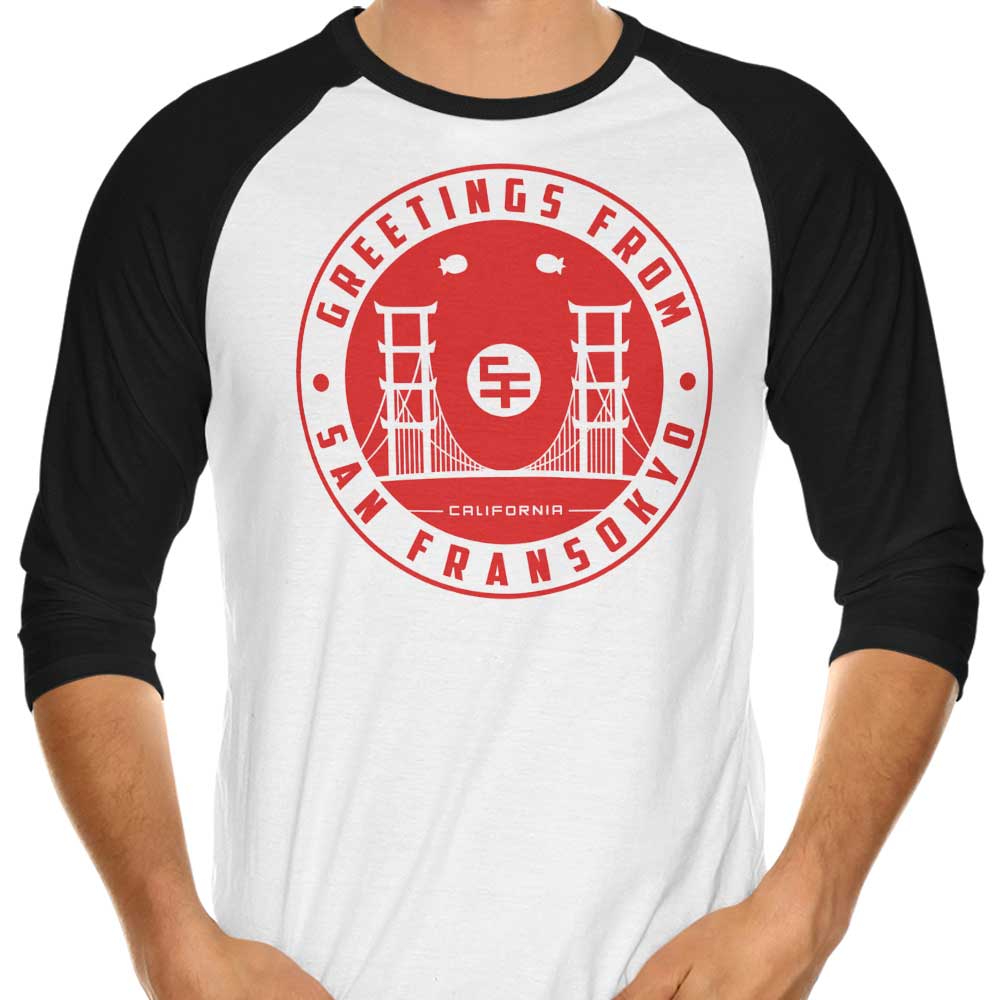 Greetings from San Fransokyo - 3/4 Sleeve Raglan T-Shirt