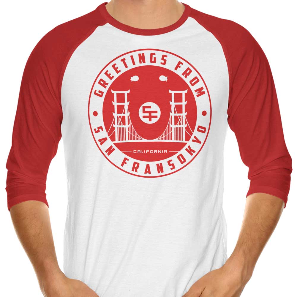 Greetings from San Fransokyo - 3/4 Sleeve Raglan T-Shirt