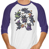 Halloween Dragons - 3/4 Sleeve Raglan T-Shirt