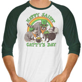 Happy Saint Catty's Day - 3/4 Sleeve Raglan T-Shirt