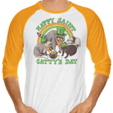 Happy Saint Catty's Day - 3/4 Sleeve Raglan T-Shirt