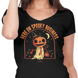 Here on Spooky Business - Women's V-Neck