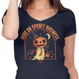 Here on Spooky Business - Women's V-Neck