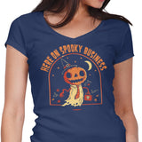 Here on Spooky Business - Women's V-Neck