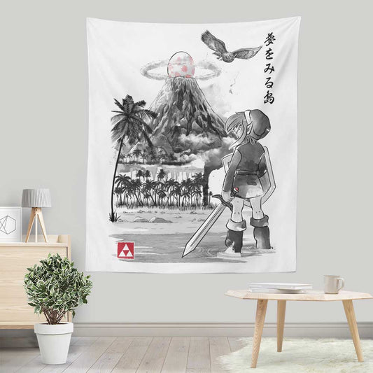 Hero's Awakening Sumi-e - Wall Tapestry