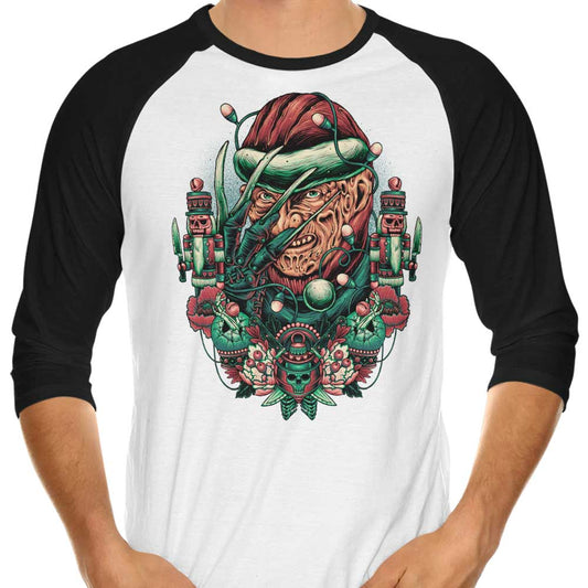 Holidays at Elm Street - 3/4 Sleeve Raglan T-Shirt