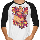 Hot as Hell - 3/4 Sleeve Raglan T-Shirt