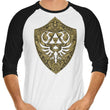 Hylian Victoriana (Gold) - 3/4 Sleeve Raglan T-Shirt