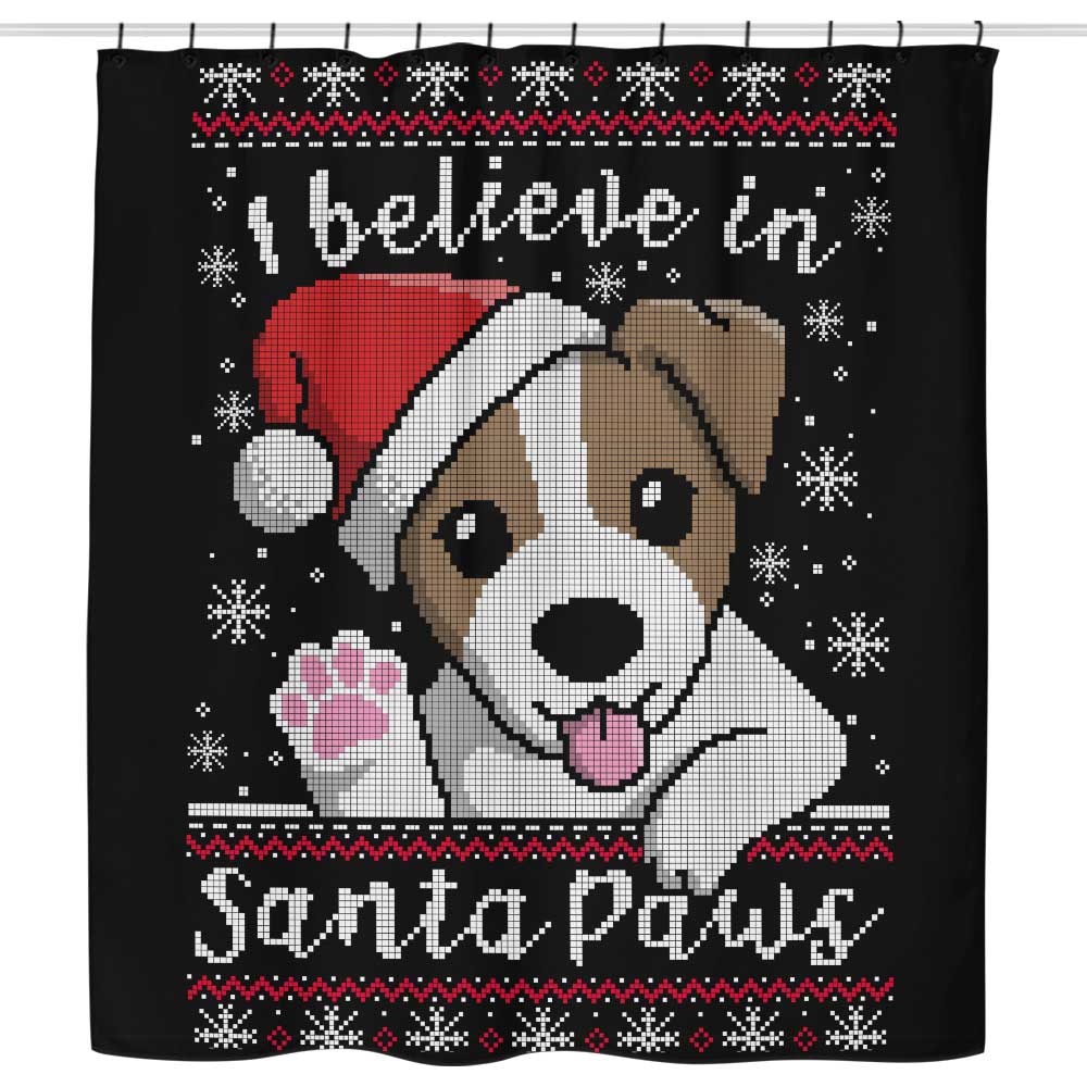 I Believe in Santa Paws - Shower Curtain