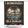 I Survived Isla Nublar - Shower Curtain