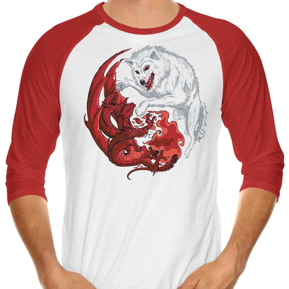 Ice and Fire - 3/4 Sleeve Raglan T-Shirt