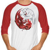 Ice and Fire - 3/4 Sleeve Raglan T-Shirt