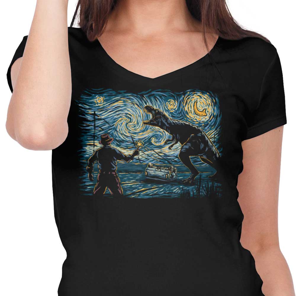 Jurassic Night - Women's V-Neck