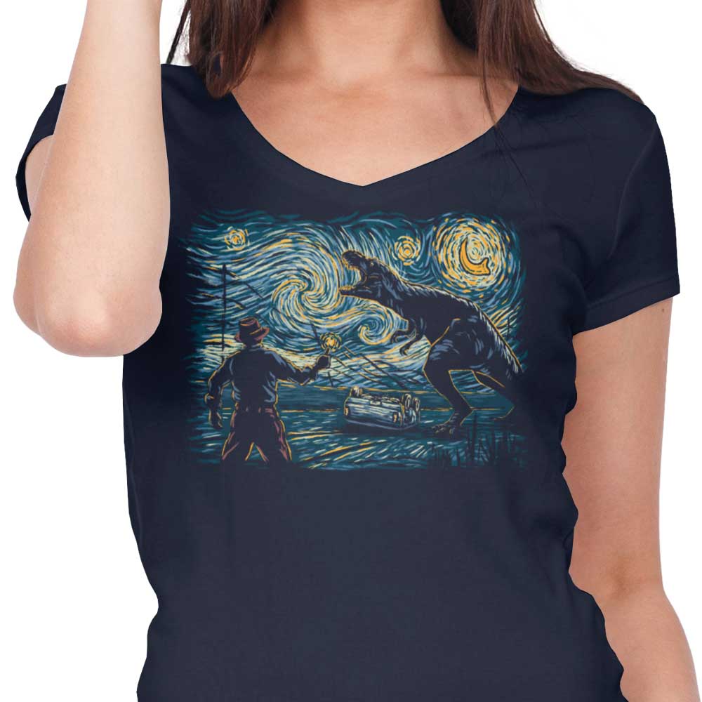 Jurassic Night - Women's V-Neck