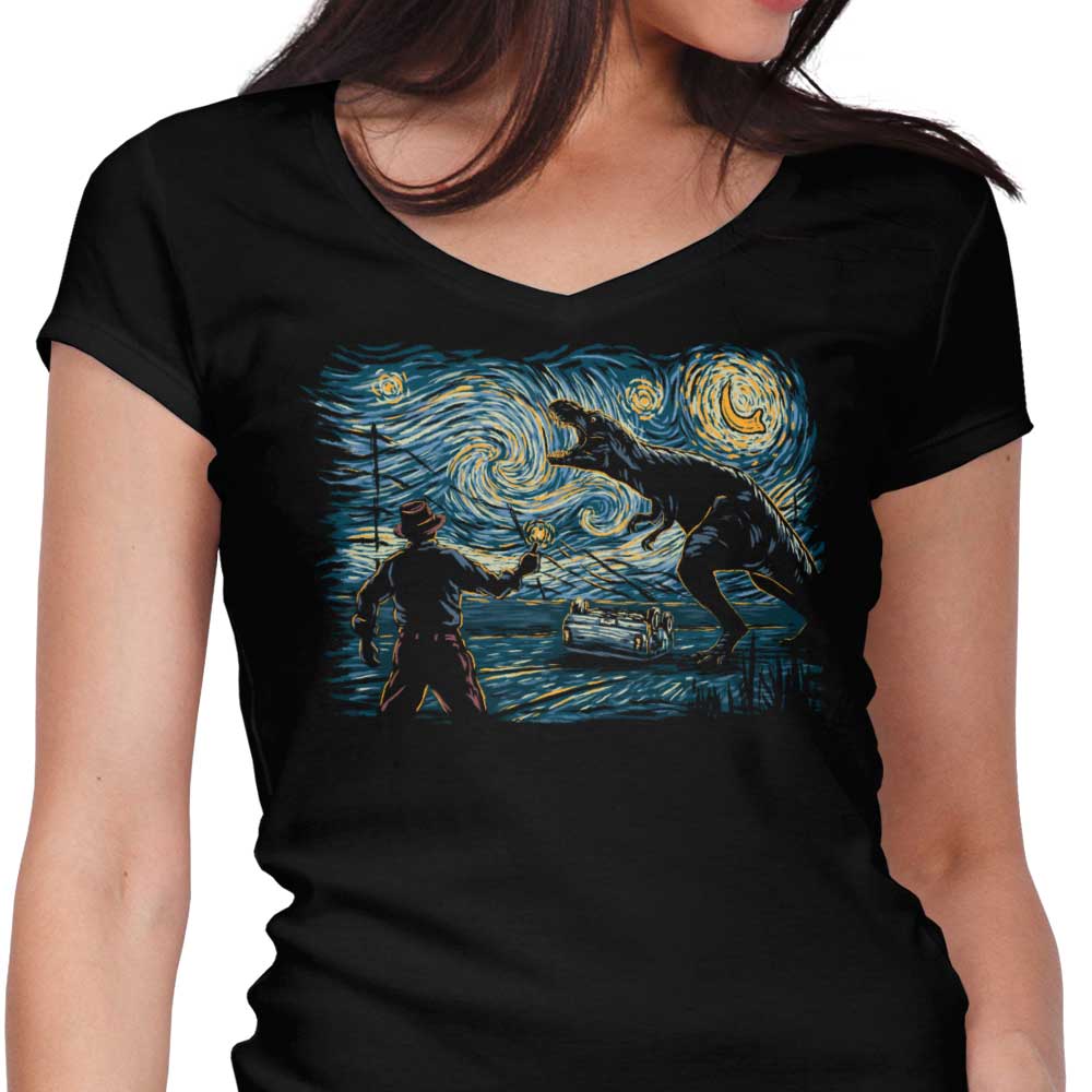 Jurassic Night - Women's V-Neck