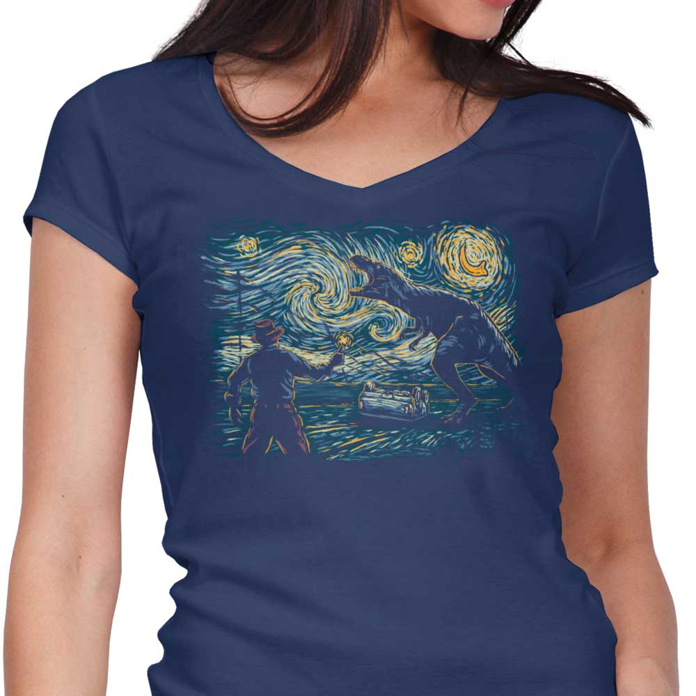 Jurassic Night - Women's V-Neck