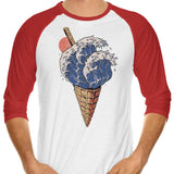Kanagawa Ice Cream - 3/4 Sleeve Raglan T-Shirt
