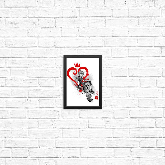 Keyblade Kingdom Sumi-e - Posters & Prints