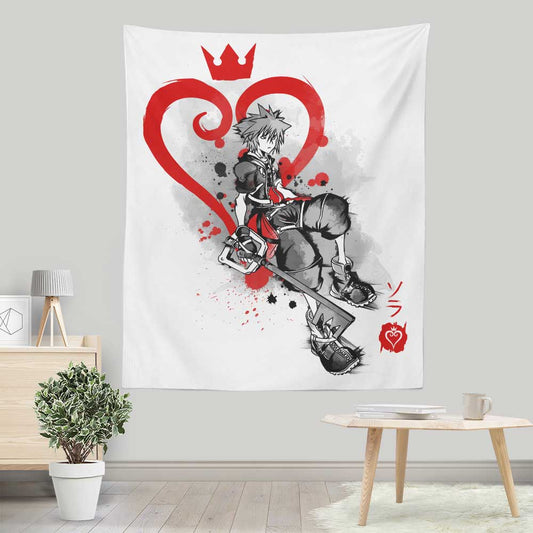 Keyblade Kingdom Sumi-e - Wall Tapestry