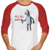 Kill All Humans - 3/4 Sleeve Raglan T-Shirt