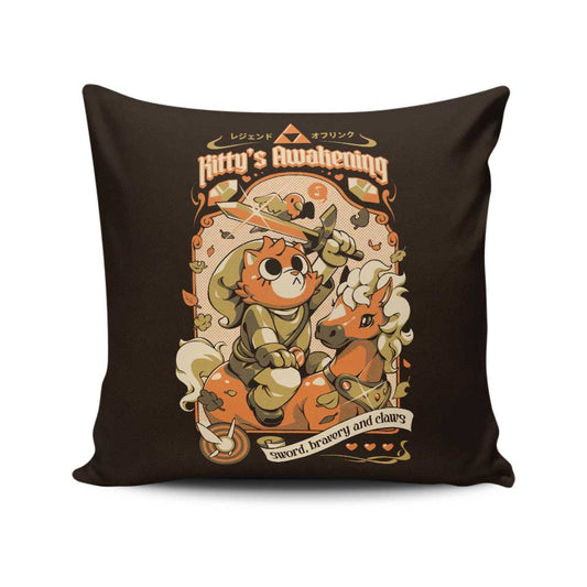 Kitty's Awakening - Throw Pillow