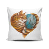 Knitting Kitten Love - Throw Pillow