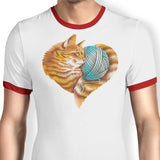 Knitting Kitten Love - Ringer T-Shirt