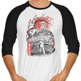 Koholint Sumi-e - 3/4 Sleeve Raglan T-Shirt