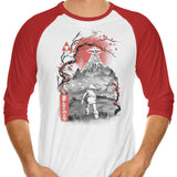 Koholint Sumi-e - 3/4 Sleeve Raglan T-Shirt