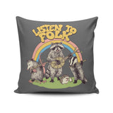 Listen to Folk - Throw Pillow