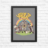 Listen to Folk - Posters & Prints