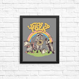 Listen to Folk - Posters & Prints