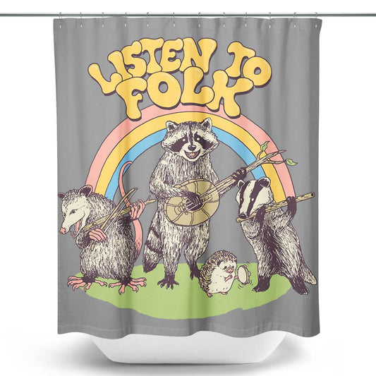Listen to Folk - Shower Curtain