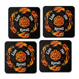 Live Die Reroll - Coasters