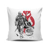 Lone Hunter and Cup - Throw Pillow