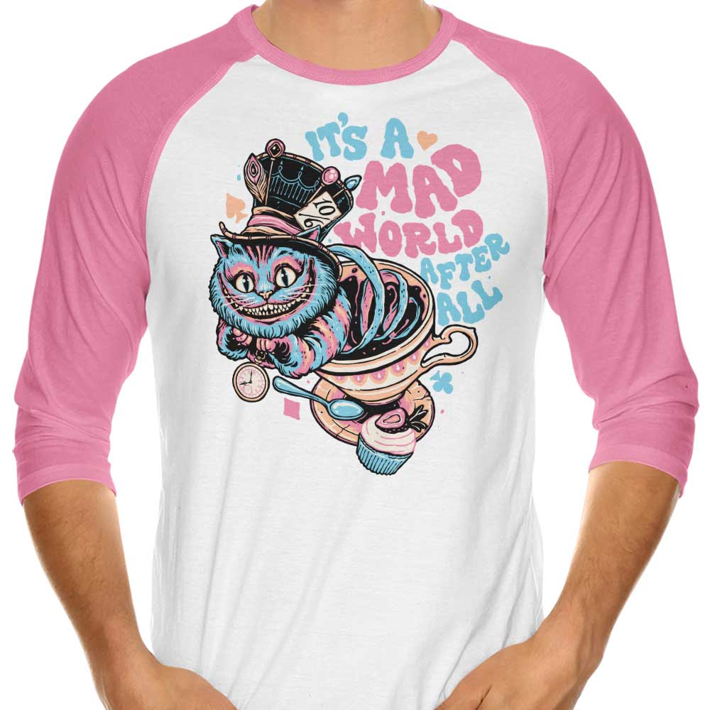 Mad World Cat - 3/4 Sleeve Raglan T-Shirt