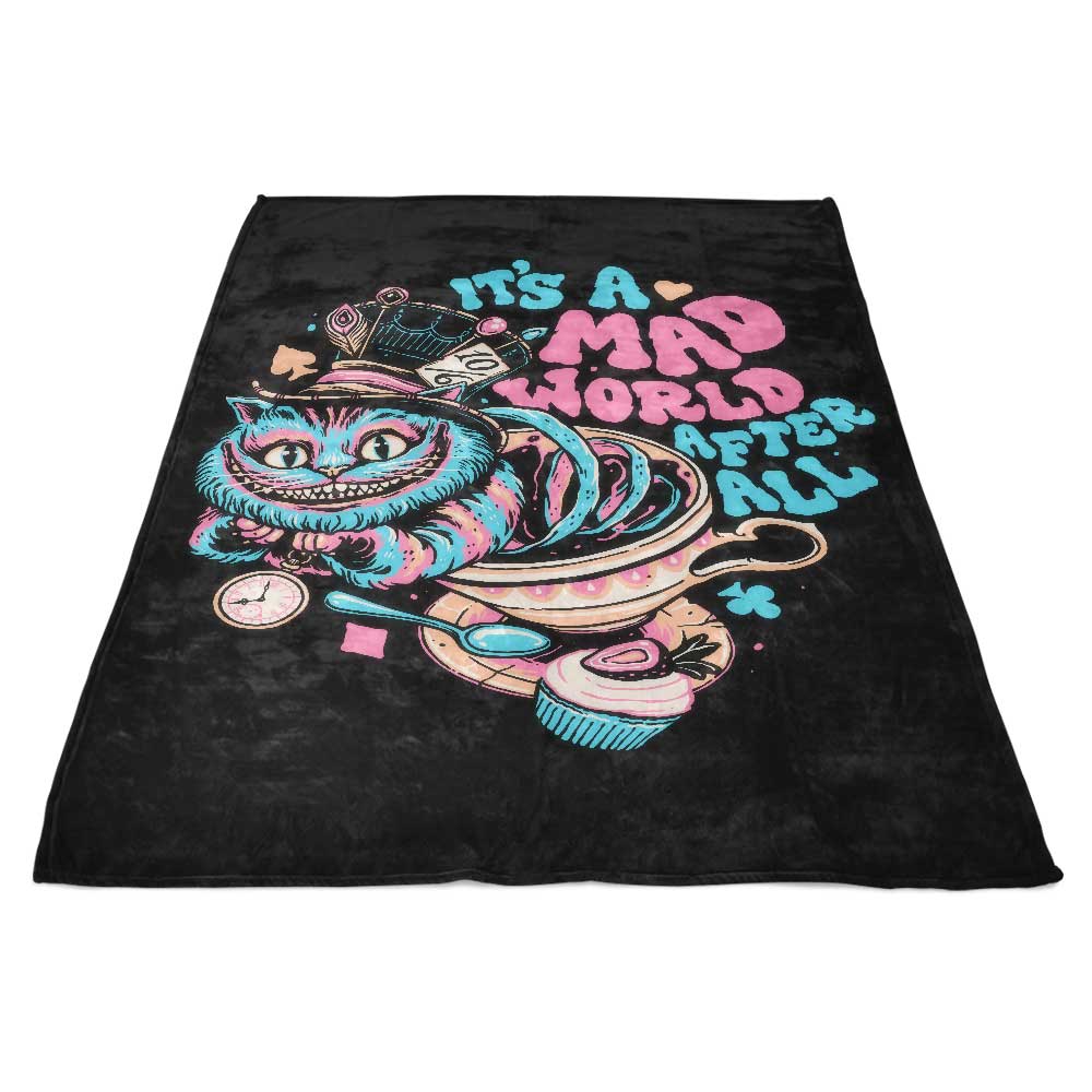 Mad World Cat - Fleece Blanket