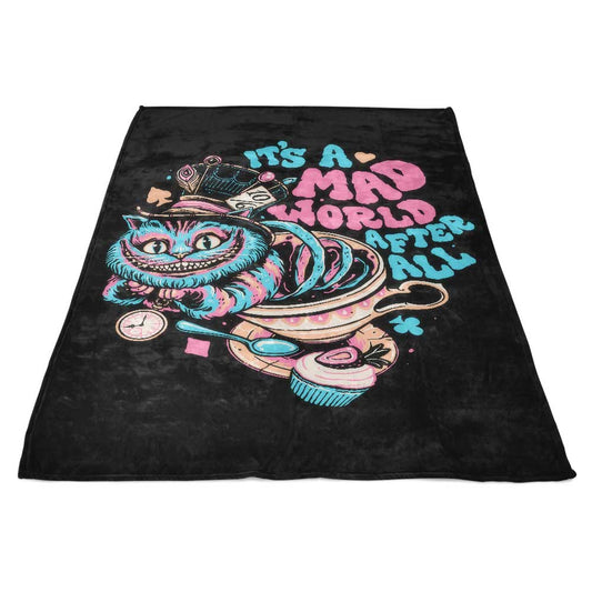 Mad World Cat - Fleece Blanket