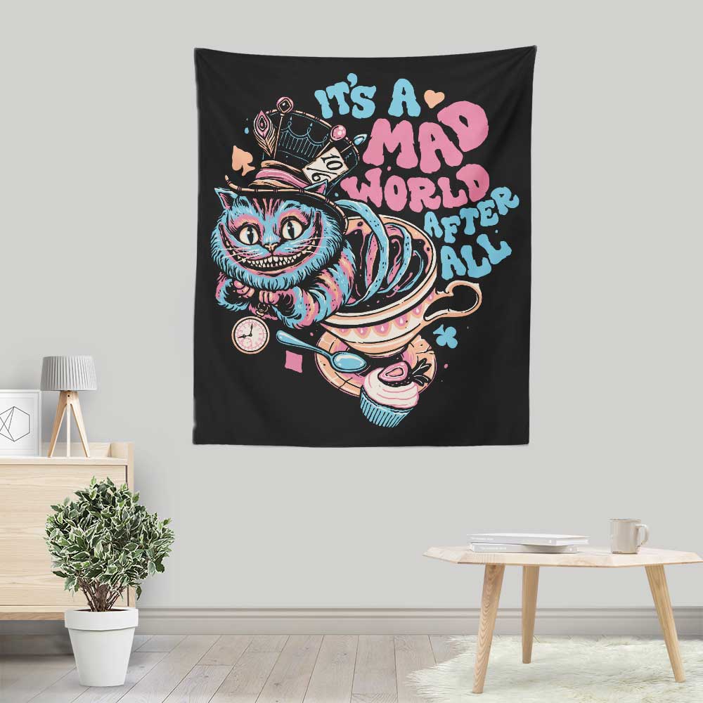 Mad World Cat - Wall Tapestry