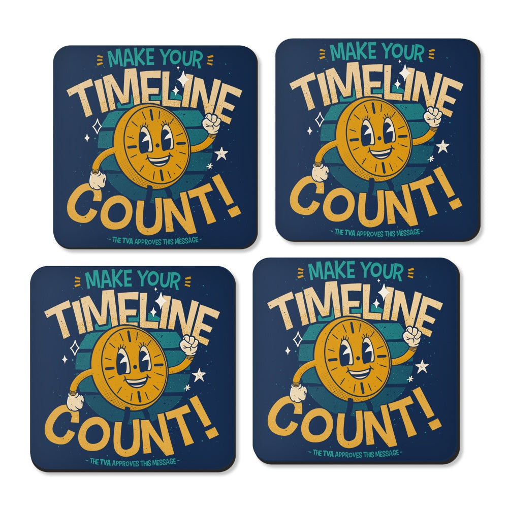 Make Your Timeline Count - Coasters