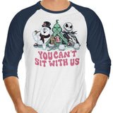 Mean Christmas - 3/4 Sleeve Raglan T-Shirt