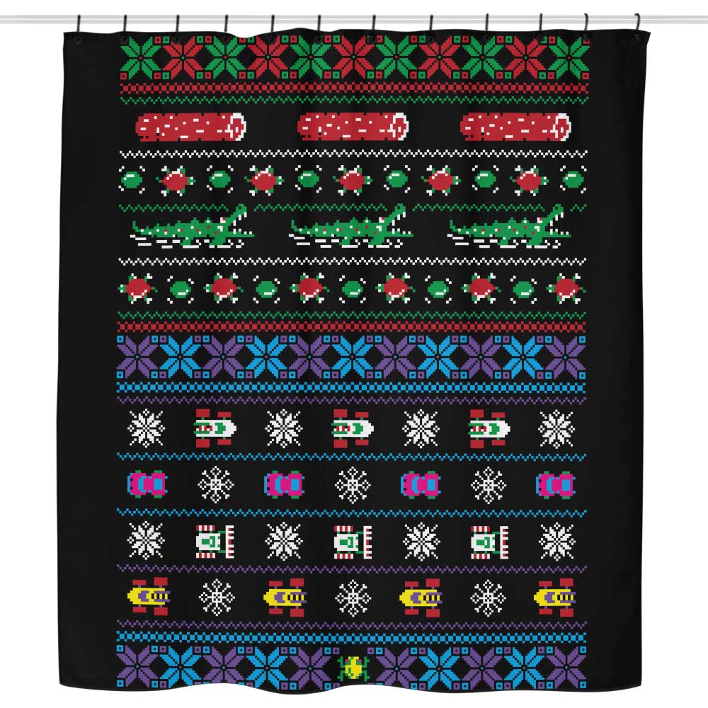 Merry Frogmas - Shower Curtain