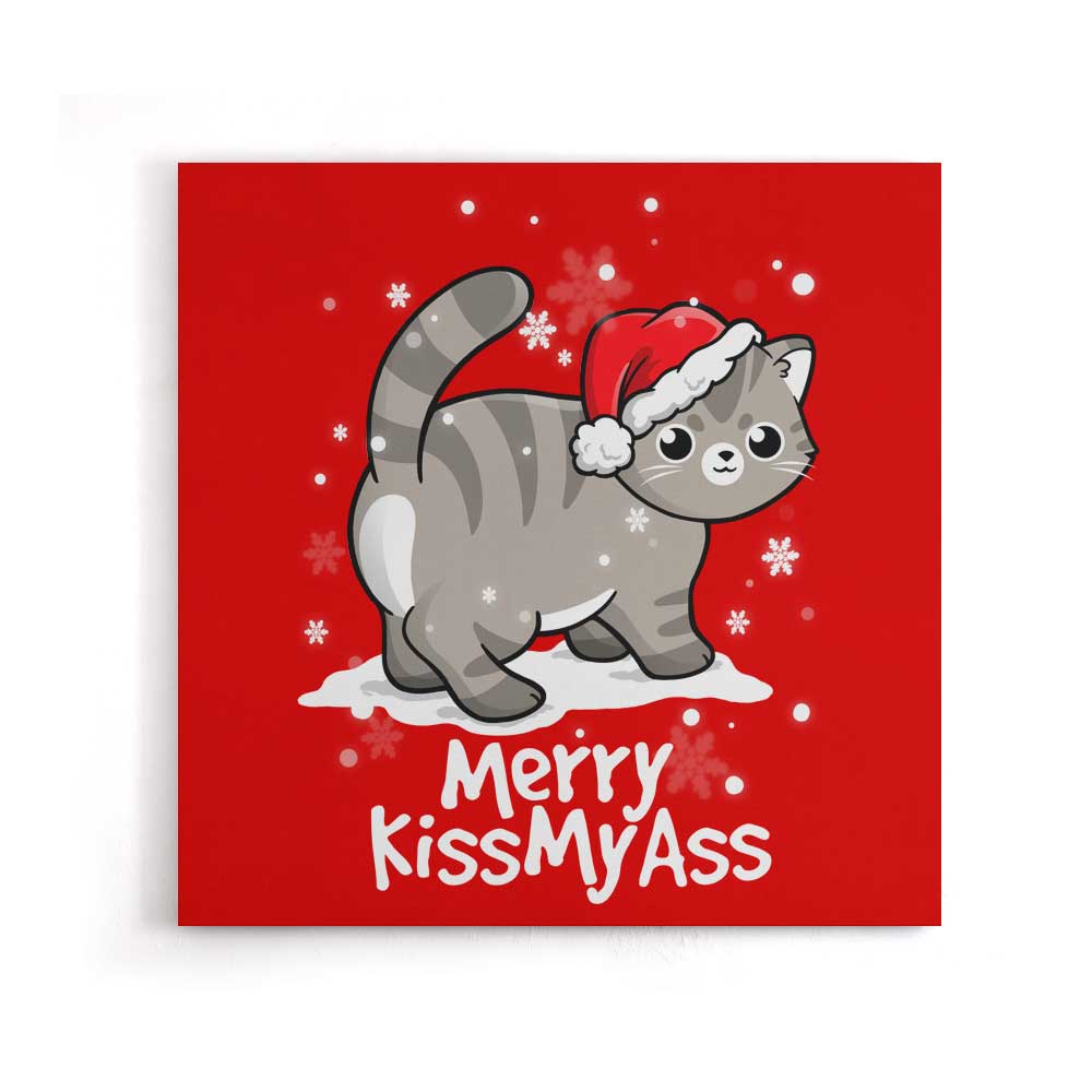 Merry Kiss My Cat - Canvas Print