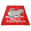 Merry Kiss My Cat - Fleece Blanket