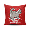 Merry Kiss My Cat - Throw Pillow