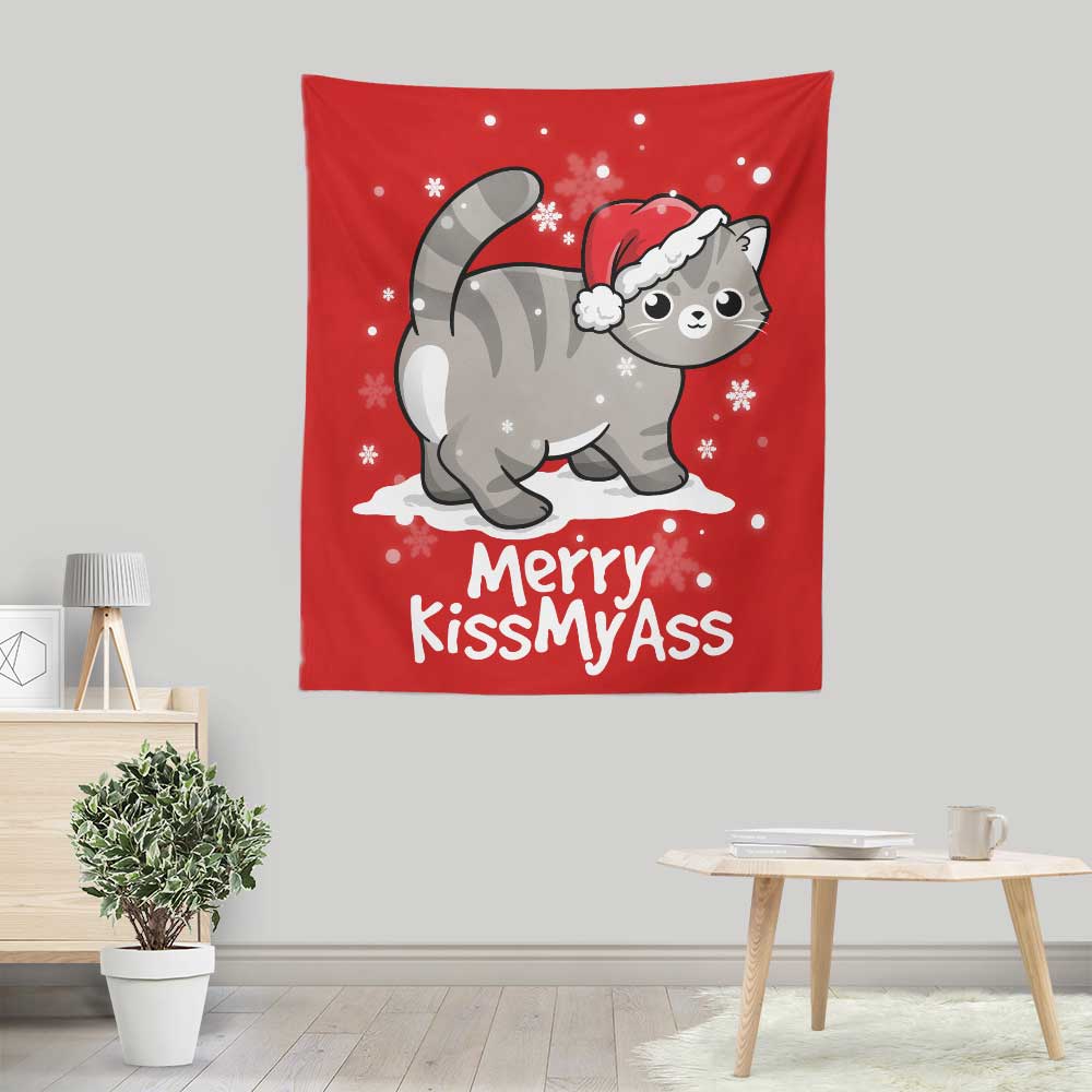 Merry Kiss My Cat - Wall Tapestry