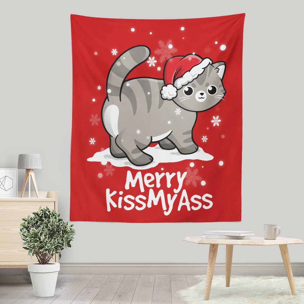 Merry Kiss My Cat - Wall Tapestry