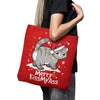 Merry Kiss My Cat - Tote Bag