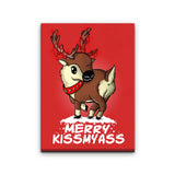 Merry Kiss My Deer - Canvas Print